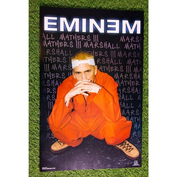 Slim Shady EMINEM 2000 Jail Poster Black Board Funky #6545 RARE Vintage Y2K NOS - Picture 2 of 8